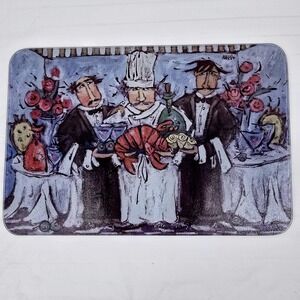 Whimsical Chef Lobster Glass Cutting/Serving Board Bistro Kitchen Decor Coastal‎